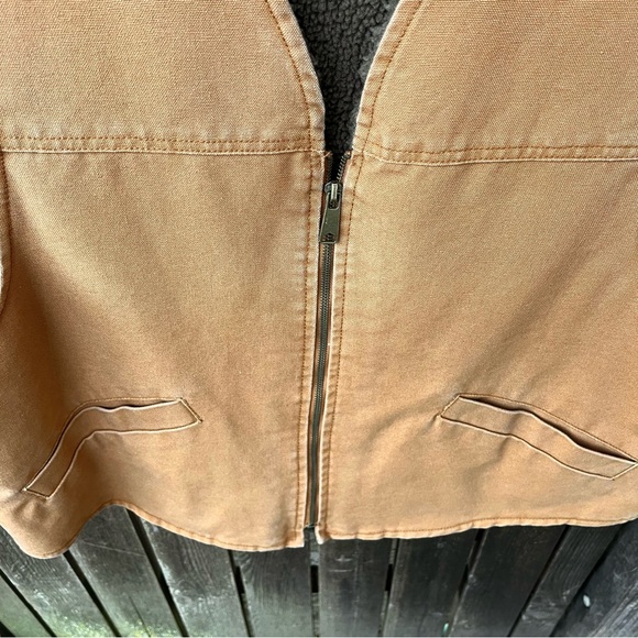 Field & Stream Men’s Workwear Cotton Canvas Faux Sherpa Lined Zip Vest NWOT Sz L - Picture 4 of 11